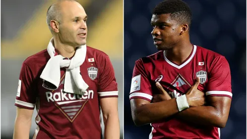 Fotos: (Masashi Hara/Getty Images/Pakawich Damrongkiattisak/Getty Images) – Iniesta e Lincoln atuaram juntos no Vissel Kobe, do Japão, antes do atacante ser emprestado ao Cruzeiro
