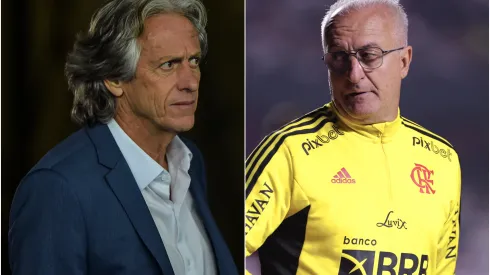 Fotos: (Thiago Ribeiro/AGIF/Ettore Chiereguini/AGIF) – Jorge Jesus foi campeão da Libertadores com o Flamengo em 2019, e Dorival Júnior espera levantar a taça em 2022
