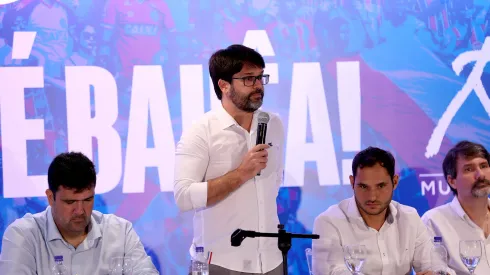 Foto: (Felipe Oliveira/EC Bahia) - Guilherme Bellintani, presidente do Bahia, falou sobre a proposta do Grupo City para adquirir 90% das ações da SAF
