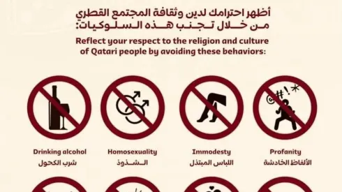 Foto: (Reprodução/Twitter) - A Organização da Copa do Mundo da Fifa desmentiu as informações da cartilha controversa que viralizou nas redes sociais