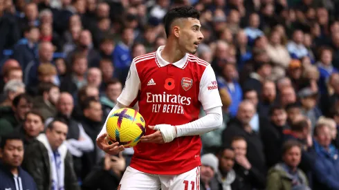 Ryan Pierse/ Getty Images- Gabriel Martinelli, atacante do Arsenal
