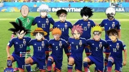 Foto: Reprodução Twitter/ TrollFootball - Memes de animes em jogo do Japão repercutem na web