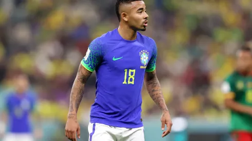 Julian Finney/Getty Images- Gabriel Jesus, atacante da Seleção Brasileira