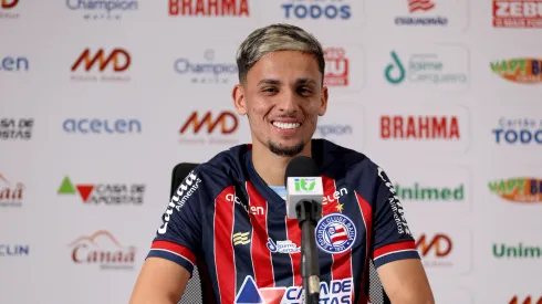 Foto: (Felipe Oliveira/EC Bahia) - Biel durante sua apresentação no Bahia nesta quinta (29)