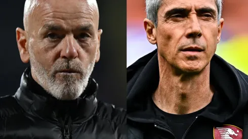 Alessandro Sabattini/Simone Arveda/ Getty Images- Stefano Pioli (Técnico do Milan) e Paulo Sousa (Técnico da Salernitana)
