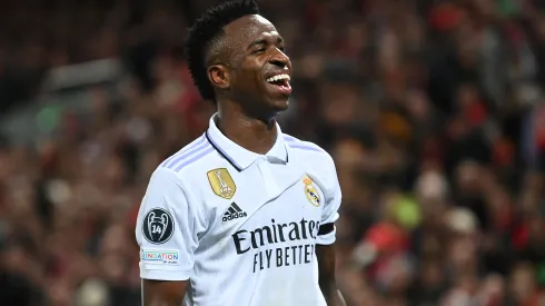 Michael Regan/Getty Images- Vinícius Junior, atacante do Real Madrid
