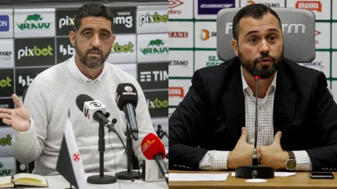 Foto Luiz Mello: Daniel Ramalho/ Flickr oficial Vasco da Gama - Foto Mário Bittencourt: Lucas Merçon/ Flickr oficial Fluminense F.C - Mello rebate fala de Bittencourt