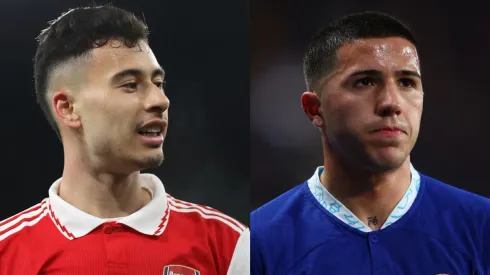 Julian Finney/Clive Rose/ Getty Images- Gabriel Martinelli (Arsenal) e Enzo Fernández (Chelsea)
