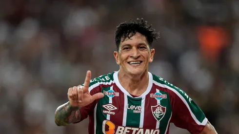 RJ - RIO DE JANEIRO - 02/05/2023 - LIBERTADORES 2023, FLUMINENSE X RIVER PLATE - German Cano jogador do Fluminense comemora seu gol durante partida contra o River Plate no estadio Maracana pelo campeonato Libertadores 2023. Foto: Thiago Ribeiro/AGIF