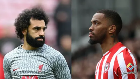 Michael Regan/Ryan Pierse/ Getty Images- Mohamed Salah (Liverpool) e Ivan Toney (Brentford).
