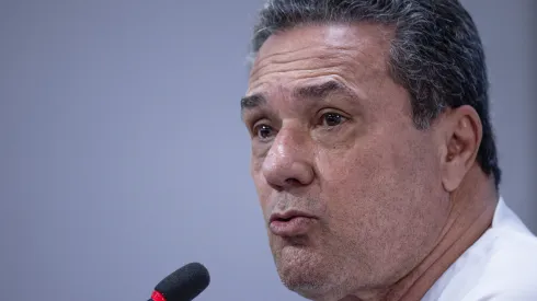 SP - SAO PAULO - 05/05/2023 - CORINTHIANS, APRESENTACAO VANDERLEI LUXEMBURGO - Vanderlei Luxemburgo novo tecnico do Corinthians, durante sua apresentacao , no CT Joaquim Grava, zona leste da cidade de Sao Paulo, nesta sexta-feira (05) Foto: Ettore Chiereguini/AGIF