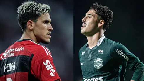 Thiago Ribeiro/Heber Gomes/AGIF- Pedro (Flamengo) e Lucas Halter (Goiás).