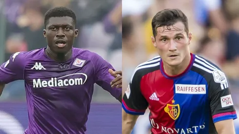 Gabriele Maltinti /Alexander Scheuber/ Getty Images- Alfred Duncan ( Fiorentina) e Taulant Xhaka (Basel)