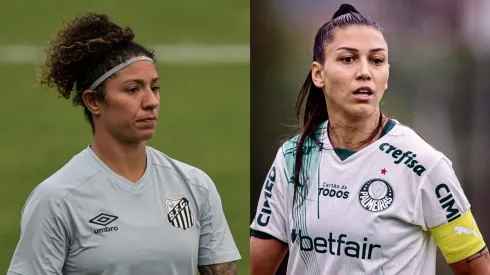 Thiago Ribeiro/AGIF/Divulgação/Palmeiras- Cristiane (Santos) e Bia Zaneratto (Palmeiras)