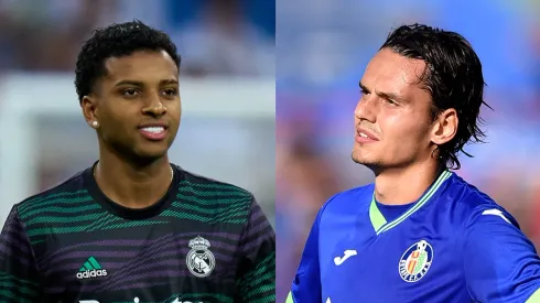 Ángel Martinez/Denis Doyle/Getty Images- Rodrygo (Real Madrid) e  Enes Unal (Getafe).
