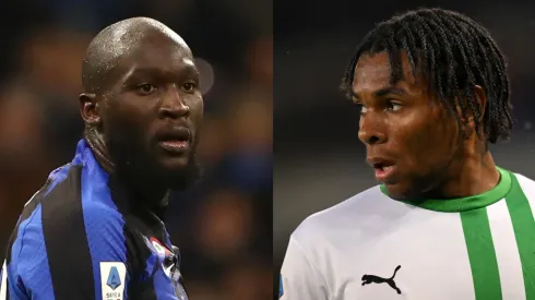 Alessandro Sabattini/Marco Luzzani/Getty Images- Romelo Lukaku (Inter) e Armand Lauriente (Sassuolo)