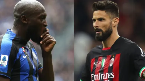 Marco Luzzani /Alex Grimm/Getty Images- Lukaku (Inter de Milão) e Giroud (Milan).