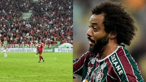 Foto Dir.: Reprodução Twitter e Foto Esq.: Thiago Ribeiro/AGIF – Gabriel Barbosa provoca Marcelo
