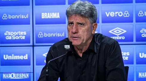 RS – PORTO ALEGRE – 27/04/2023 – COPA DO BRASIL 2023, GREMIO X ABC – Renato Portaluppi tecnico do Gremio durante coletiva apos a partida contra o ABC no estadio Arena do Gremio pelo campeonato Copa do Brasil 2023. Foto: Maxi Franzoi/AGIF
