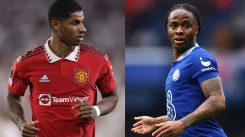 Gonzalo Arroyo Moreno/Clive Rose/Getty Images- Rashford (Manchester United) e Stearling (Chelsea).
