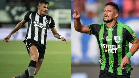 Jorge Rodrigues/Gilson Junio/AGIF- Tiquinho Soares (Botafogo) e Aloisio (América-MG).
