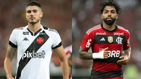 Reprodução/AGIF- Pedro Raul (Vasco) e Gabigol (Flamengo).