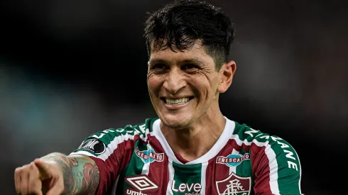 RJ - RIO DE JANEIRO - 02/05/2023 - LIBERTADORES 2023, FLUMINENSE X RIVER PLATE - German Cano jogador do Fluminense comemora seu gol durante partida contra o River Plate no estadio Maracana pelo campeonato Libertadores 2023. Foto: Thiago Ribeiro/AGIF