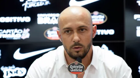 SP – Sao Paulo – 03/01/2019 – Saida do Gerente de Futebol Alessandro do Corinthians – Gerente de Futebol Alessandro Nunes do Corinthians durante anuncio de sua saida no CT Joaquim Grava. Foto: Daniel Vorley/AGIF
