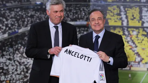 Denis Doyle/Getty Images- Carlo Ancelotti e Florentino Pérez
