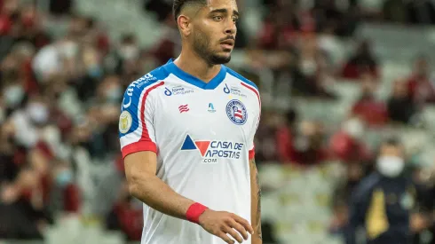 PR – Curitiba – 09/10/2021 – BRASILEIRO A 2021, ATHLETICO-PR X BAHIA – Matheus Bahia jogador do Bahia durante partida contra o Athletico-PR no estadio Arena da Baixada pelo campeonato Brasileiro A 2021. Foto: Robson Mafra/AGIF
