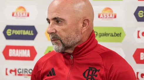 PR – CURITIBA – 20/08/2023 – BRASILEIRO A 2023, CORITIBA X FLAMENGO – Jorge Sampaoli tecnico do Flamengo durante entrevista antes da partida contra o Coritiba no estadio Couto Pereira pelo campeonato Brasileiro A 2023. Foto: Robson Mafra/AGIF
