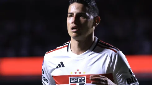 SP – SAO PAULO – 31/08/2023 – COPA SUL-AMERICANA 2023, SAO PAULO X LDU – James Rodriguez jogador do Sao Paulo durante partida contra o LDU no estadio Morumbi pelo campeonato Copa Sul-Americana 2023. Foto: Marcello Zambrana/AGIF
