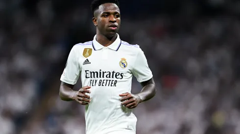 David Ramos/Getty Images- Vini Jr., atacante do Real Madrid