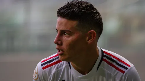 James Rodriguez durante partida contra o América-MG pelo campeonato Brasileiro 2023. Foto: Fernando Moreno/AGIF
