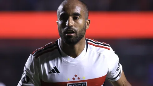 Lucas Moura durante partida contra o Corinthians pela Copa do Brasil 2023. Foto: Marcello Zambrana/AGIF
