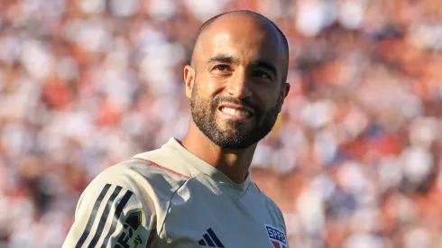  Lucas Moura jogador do Sao Paulo durante aquecimento antes da partida contra o Atletico-MG no estadio Morumbi pelo campeonato Brasileiro A 2023. Foto: Marcello Zambrana/AGIF
