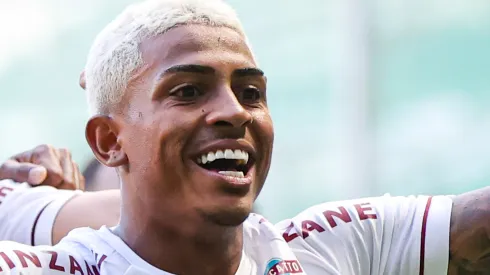 John Kennedy jogador do Fluminense comemora seu gol durante partida contra o America-MG no estadio Independencia pelo campeonato BRASILEIRO A 2023. Foto: Gilson Junio/AGIF
