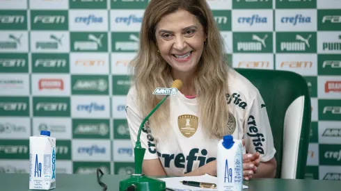 SP – Sao Paulo – 16/12/2021 – PALMEIRAS, COLETIVA PRESIDENTE – A Presidente do Palmeiras Leila Pereira durante coletiva de imprensa realizada no CT Barra Funda. Foto: Ettore Chiereguini/AGIF
