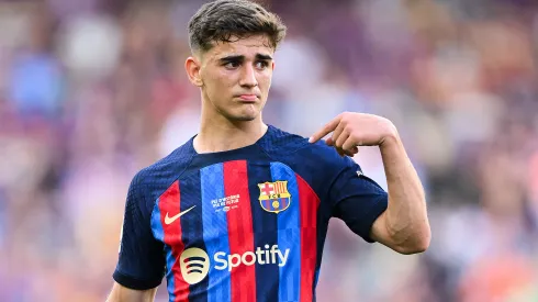 Gavi, meia do Barcelona. Foto: David Ramos/Getty Images)