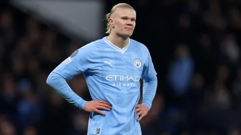 Erling Haaland, centroavante do Manchester City. Foto:  Catherine Ivill/Getty Images
