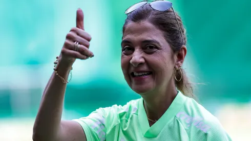 SP – SAO PAULO – 03/12/2023 – BRASILEIRO A 2023, PALMEIRAS X FLUMINENSE – Leila Pereira presidente do Palmeiras no estadio Arena Allianz Parque antes da partida entre Palmeiras e Fluminense pelo campeonato Brasileiro A 2023. Foto: Fabio Giannelli/AGIF
