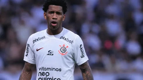  Gil jogador do Corinthians durante partida contra o Palmeiras no estadio Arena Corinthians pelo campeonato Brasileiro A 2023. Foto: Ettore Chiereguini/AGIF
