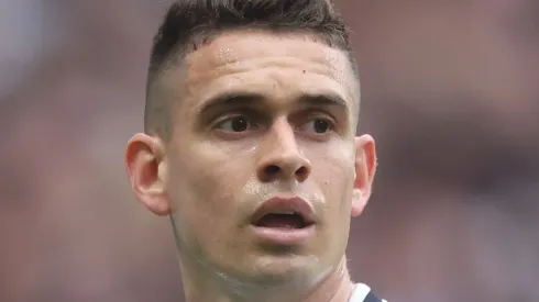 Rafael Borre of Eintracht Frankfurt reacts during the Bundesliga match between Eintracht Frankfurt and FC Augsburg at Deutsche Bank Park on April 29, 2023 in Frankfurt am Main, Germany. (Photo by Alex Grimm/Getty Images)
