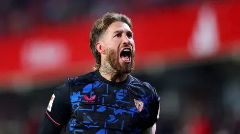 Foto: Fran Santiago/Getty Images - Sergio Ramos comemorando em partida do Sevilla pela LaLiga EA Sports