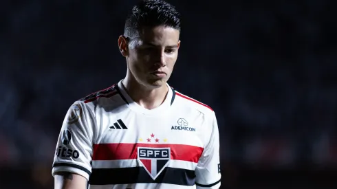  James Rodriguez jogador do São Paulo durante partida contra o Gremio no estadio Morumbi pelo campeonato Brasileiro A 2023. Foto: Fabio Giannelli/AGIF
