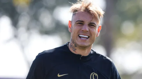 Roger Guedes jogador do Corinthians durante treino no CT Joaquim Grava. Foto: Marcello Zambrana/AGIF