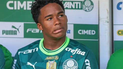 Endrick jogador do Palmeiras durante partida contra o Botafogo no estadio Arena Allianz Parque pelo campeonato BRASILEIRO A 2023. Foto: Marcello Zambrana/AGIF
