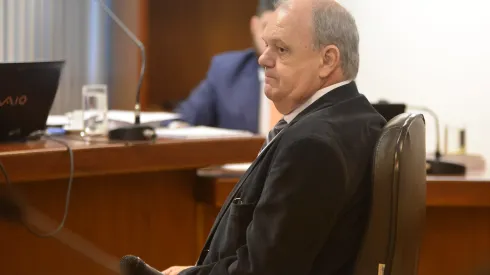Vitório Piffero, ex-presidente do Inter depõem ao STJD durante julgamento do Internacional de Porto Alegre, denunciado no STJD por uso de documentos adulterados no caso do jogador Victor Ramos. Foto: Armando Paiva/AGIF