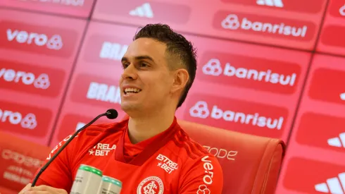 Apresentação do jogador Rafael Borré. Atleta já está impressionando. Foto Ricardo Duarte/Internacional
