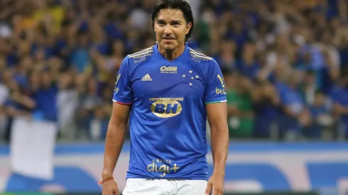 Marcelo Moreno em sua última passagem pelo Cruzeiro, em 2021. Atacante fará despedida – Foto: Fernando Moreno/AGIF
